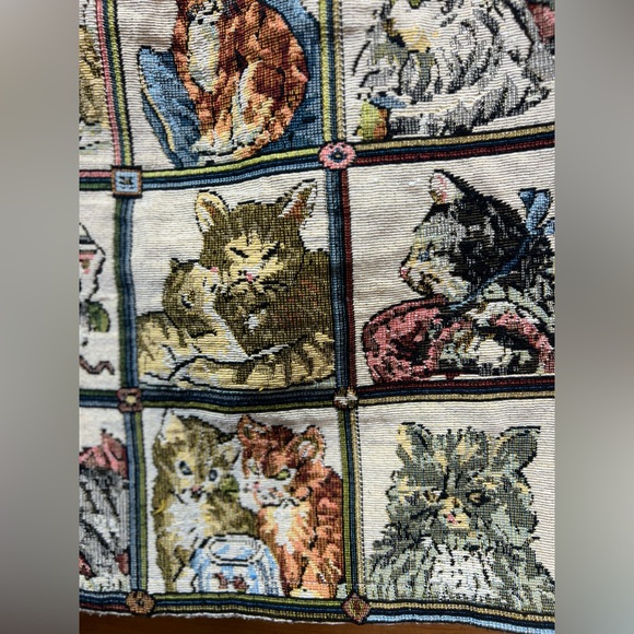 Cat Tapestry Mini Skirt XL Vintage Style Woven Novelty Kitten Print - Picture 5 of 9